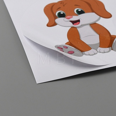 Paper Cartoon Animal Stickers DIY-WH0004-13-1