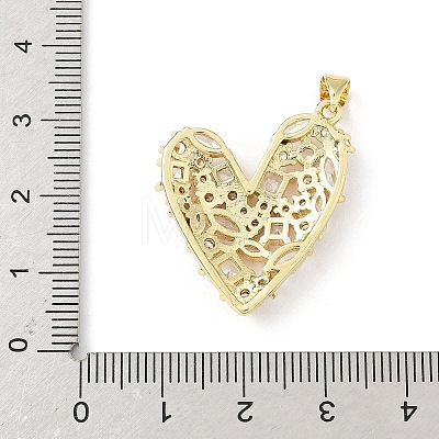 Brass Micro Pave Clear Cubic Zirconia Pendants KK-B141-03G-02-1