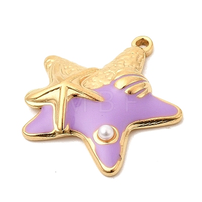 304 Stainless Steel Enamel Pendants STAS-P431-31G-01-1