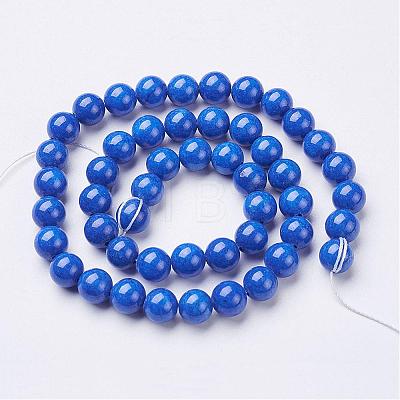 Natural Mashan Jade Round Beads Strands G-D263-8mm-XS08-1