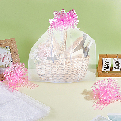 6Pcs Rectangle Organza Packing Drawstring Bags ABAG-PH0001-81A-1