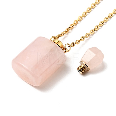 Openable Natural & Synthetic Mixed Stone Perfume Bottle Pendant Necklaces for Women NJEW-F296-01G-1