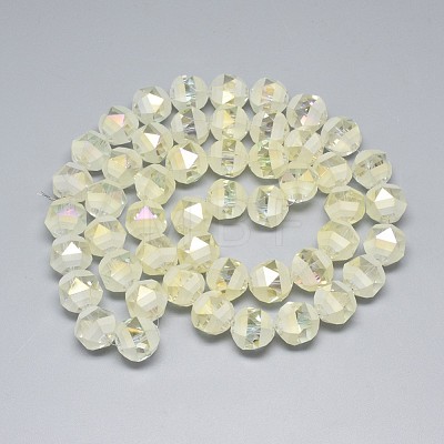 Electroplate Glass Beads Strands EGLA-Q085-10mm-12-1
