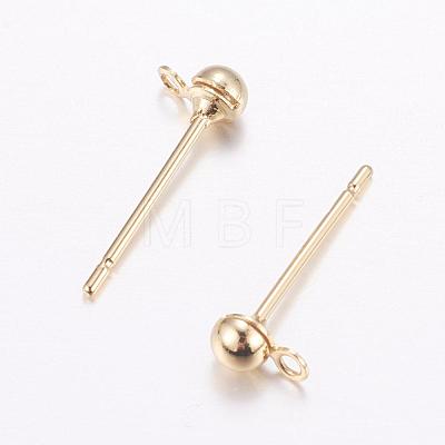 Brass Stud Earring Findings KK-F714-05G-1