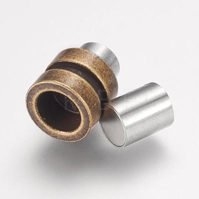 304 Stainless Steel Magnetic Clasps with Glue-in Ends STAS-F124-02-1