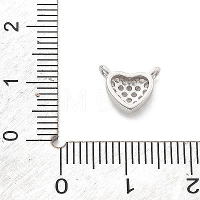 925 Sterling Silver Micro Pave Clear Cubic Zirconia Heart Charms STER-A034-01P-1