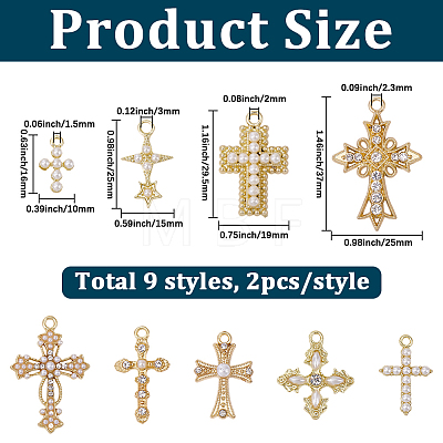 18Pcs 9 Styles Alloy Pendants FIND-SC0023-60-1