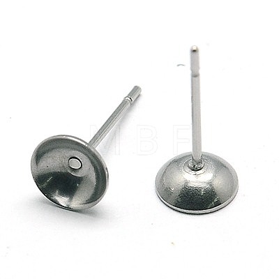 304 Stainless Steel Stud Earring Findings STAS-E024-6-1