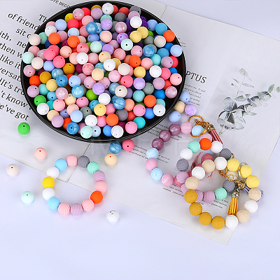 Round Silicone Focal Beads SI-JX0046A-91-1