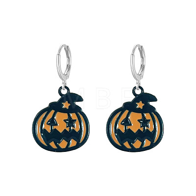 Halloween Alloy Enamel Hoop Earrings FS-WG6BEC1-02-1