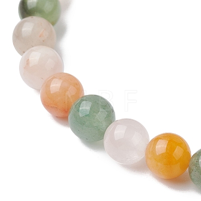 Natural Mixed Stone Round Beaded Stretch Bracelets BJEW-JB09917-04-1