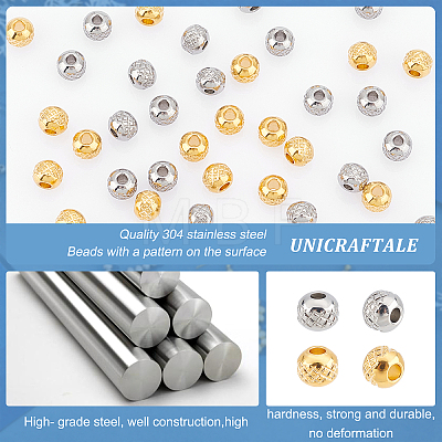 Unicraftale 100Pcs 2 Color 304 Stainless Steel Beads STAS-UN0036-81-1