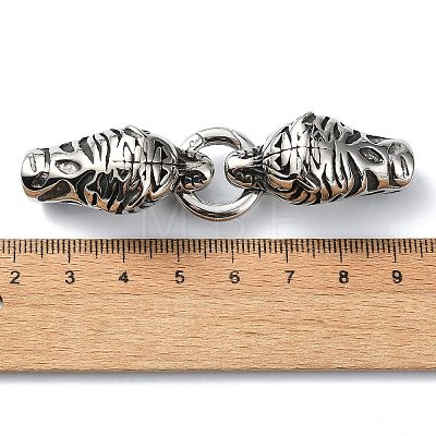 Tibetan Style 304 Stainless Steel Spring Gate Rings FIND-Z046-03AS-01-1