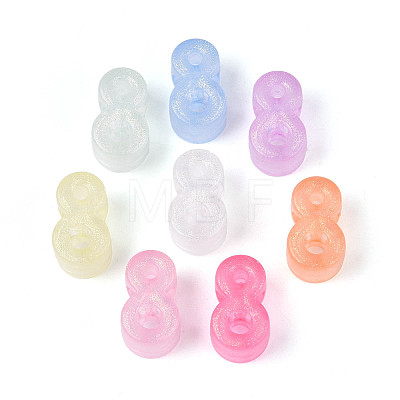 Luminous Frosted Transparent Acrylic Beads TACR-T029-21I-1