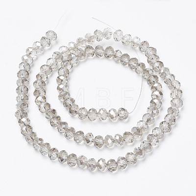 Electroplate Transparent Glass Beads Strands EGLA-A034-T6mm-E15-1