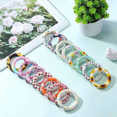 5Pcs Ring Food Grade Eco-Friendly Silicone Beads JX893H-1