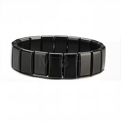 Synthetic Non-magnetic Hematite Beads Stretch Bracelets for Men PZ7053-5-1