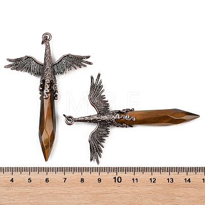 Natural Tiger Eye Faceted Pointed Bullet Shaped Big Pendants G-T145-01R-03-1