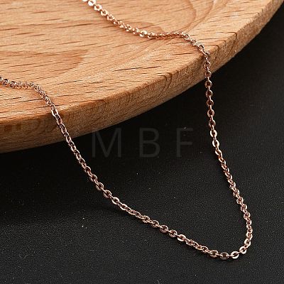 Brass Rolo Chains Necklaces for Women NJEW-D302-45RG-1