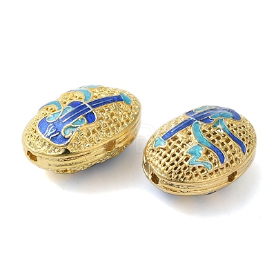 Rack Plating Brass Enamel Beads KK-P276-26C-04G-1