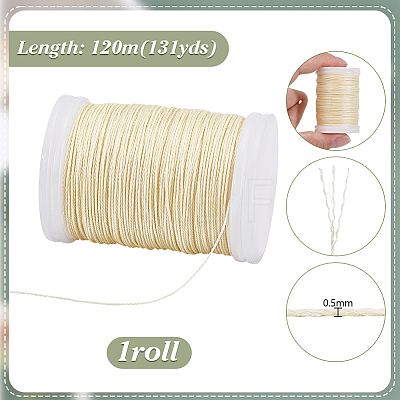 Waxed Polyester Cord YC-WH0018-01B-1