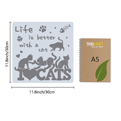 PET Plastic Hollow Out Drawing Painting Stencils Templates DIY-WH0244-242-1