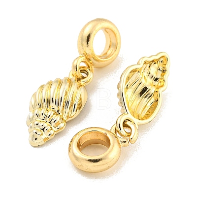 Rack Plating Alloy Spiral Shell Shape European Dangle Charms FIND-B034-42G-1
