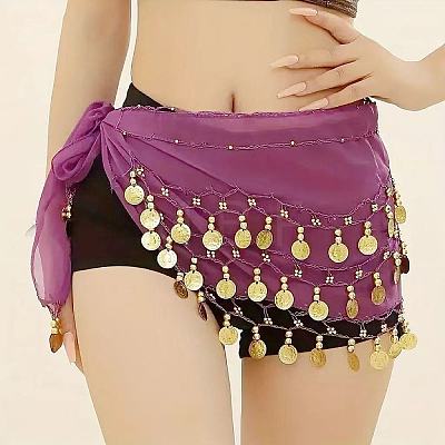 72 Coin Sequins Gauze Belly Dance Waist Belt WGF3D8F-03-1