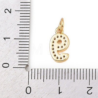 Brass Micro Pave Clear Cubic Zirconia Charms KK-G544-04G-09-1