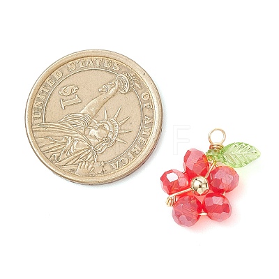 7Pcs Glass Pendants PALLOY-JF04732-1