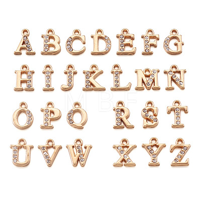 Alloy Rhinestone Charms ALRI-T008-01G-1