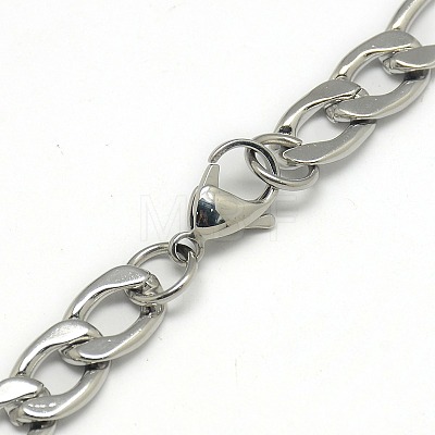 Trendy Men's 201 Stainless Steel Mother-Son Chain Necklaces NJEW-L043C-41P-1