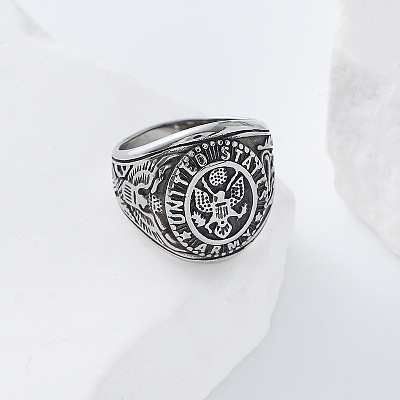 304 Stainless Steel US Military Army Finger Rings for Men YQ5798-3-1