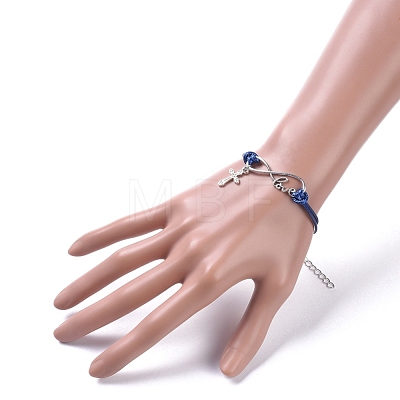 Tibetan Style Alloy Infinity Link & Charm Bracelets BJEW-JB04983-1