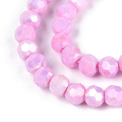 Anti-Tarnish Electroplate Glass Beads Strands X-EGLA-T021-4mm-15-01-1