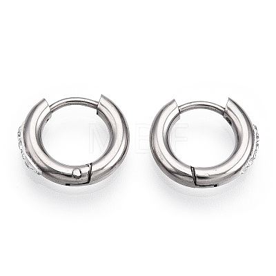 201 Stainless Steel Huggie Hoop Earrings X-STAS-S079-162B-1