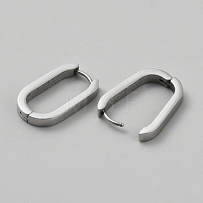 316 Stainless Steel Oval Hoop Earrings EJEW-WH0015-138B-P-1