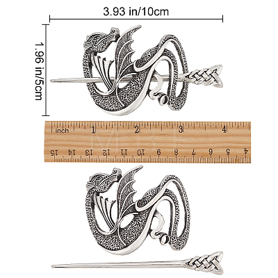 Viking Alloy Hair Clip with Hair Sticks OHAR-WH0001-04B-1