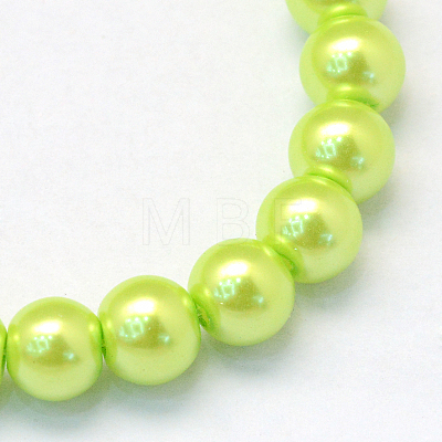 Baking Painted Pearlized Glass Pearl Round Bead Strands X-HY-Q330-8mm-66-1