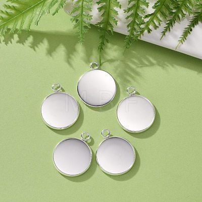 304 Stainless Steel Pendant Cabochon Settings X-STAS-F191-14S-G-1
