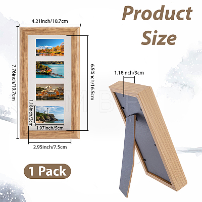 1Pc Rectangle Wood Photo Frame Stand DJEW-CP0001-47B-1