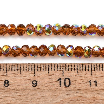 Electroplate Transparent Glass Beads Strands EGLA-A046-01A-12-1
