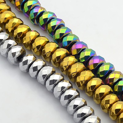 Electroplate Non-magnetic Synthetic Hematite Beads Strands G-J208E-M-1