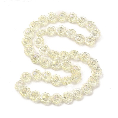 Transparent Electroplate Glass Beads Strands GLAA-G098-04L-1