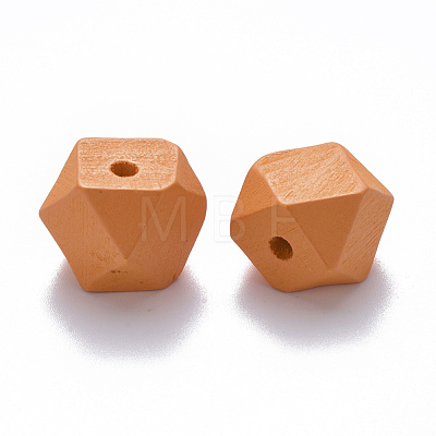 Painted Natural Wood Beads WOOD-Q040-020B-A06-1