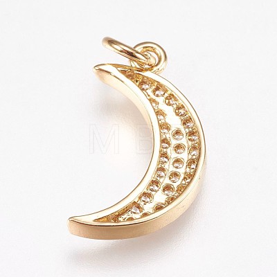 Brass Micro Pave Cubic Zirconia Pendants ZIRC-E145-62G-1