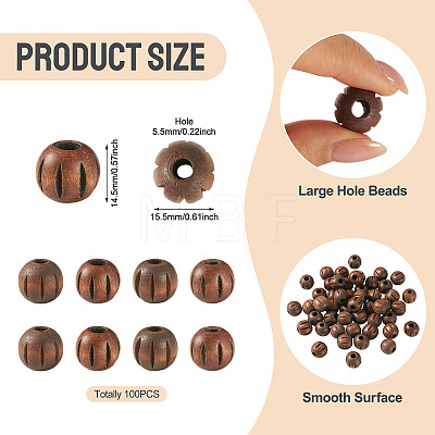 Wood European Beads WOOD-TA0003-10D-1