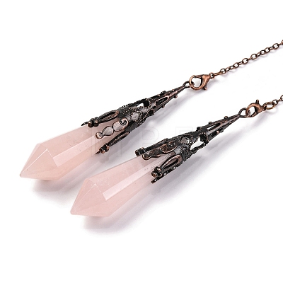 Natural Rose Quartz Pointed Dowsing Pendulum Big Pendants G-H285-06R-A22-1