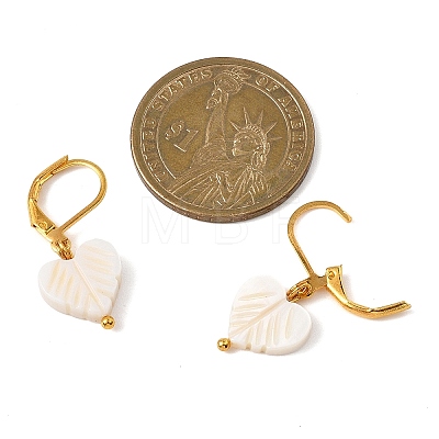 Heart Natural Sea Shell Hoop Earrings EJEW-JE06771-1
