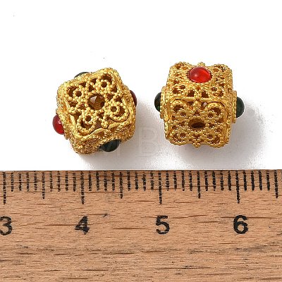 Rack Plating Square Brass Beads KK-F873-30MG-1